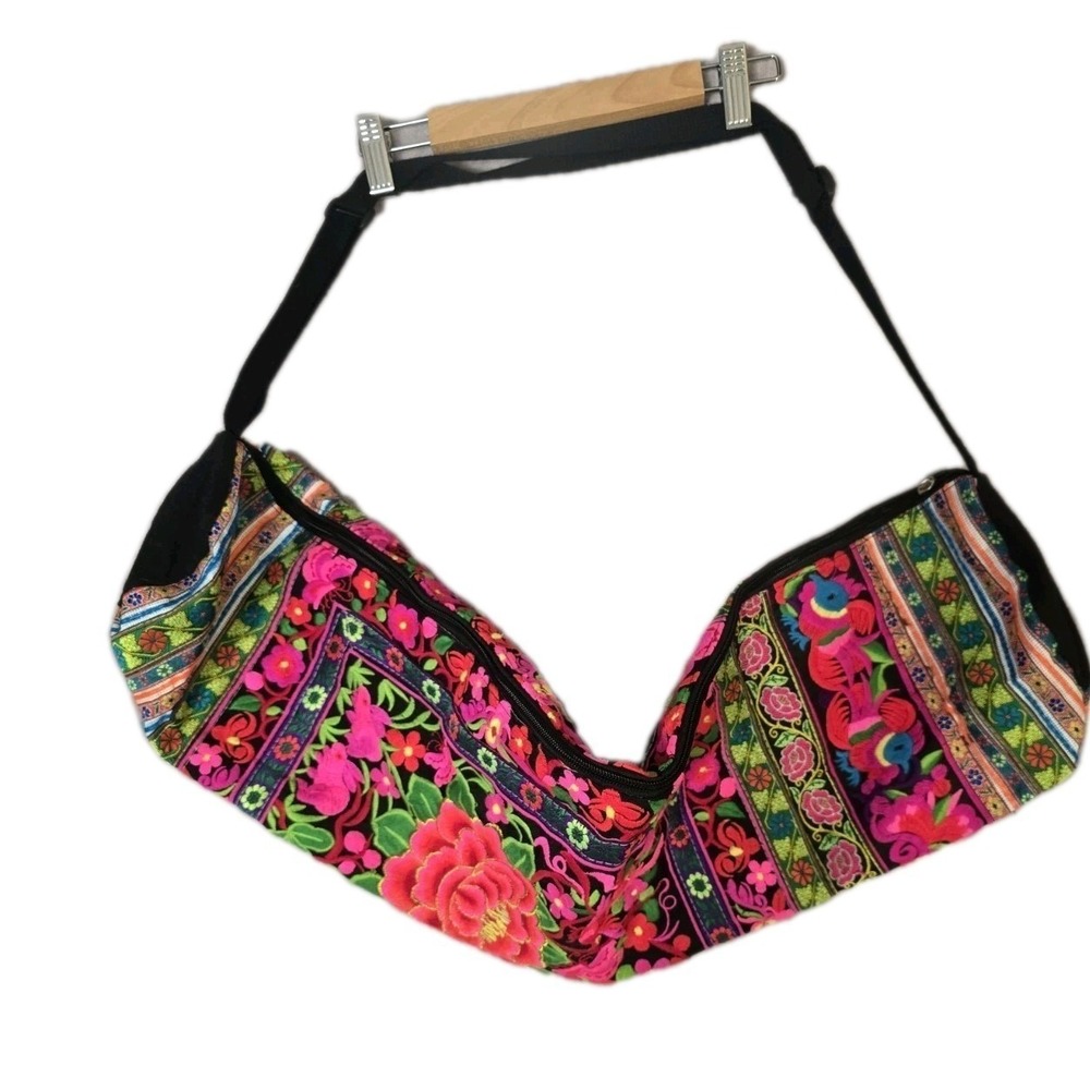 Yoga Mat Bag Multicolored Embroidered Made‎ in Thailand Adjustable Strap NEW